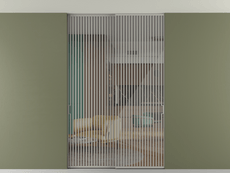 Перегородка Формато внутри проёма скрытое крепление в потолок 2 створки