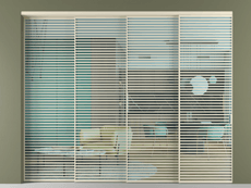 Перегородка Формато внутри проёма 4 створки с синхронным механизмом