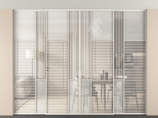 Перегородка Мозаик внутри проёма скрытое крепление в потолок 4 створки