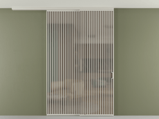 Перегородка Формато вдоль стены на потолок 2 створки с синхронным механизмом