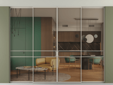 Перегородка Формато внутри проёма скрытое крепление в потолок 4 створки