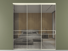 Перегородка Формато внутри проёма 3 створки с синхронным механизмом