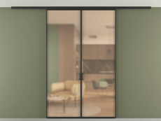 Перегородка Formato вдоль стены на потолок 2 створки