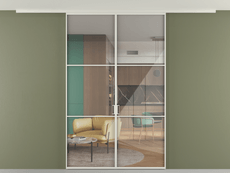 Перегородка Формато вдоль стены на потолок 2 створки