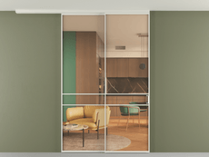 Перегородка Формато вдоль стены на потолок 2 створки с синхронным механизмом