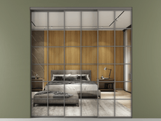 Перегородка Формато внутри проёма 3 створки с синхронным механизмом