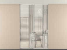 Перегородка Mosaic внутри проёма двустворчатая со скрытым креплением в потолок