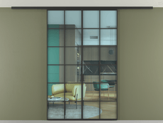 Перегородка Formato вдоль стены на потолок 2 створки