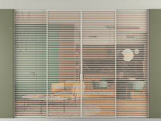 Перегородка Formato внутри проёма скрытое крепление в потолок 4 створки