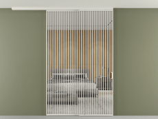 Перегородка Формато вдоль стены на потолок 2 створки с синхронным механизмом