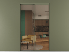 Перегородка Formato внутри проёма 2 створки