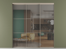 Перегородка Формато внутри проёма 3 створки с синхронным механизмом