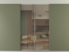 Перегородка Формато внутри проёма скрытое крепление в потолок 2 створки