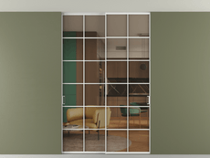 Перегородка Формато внутри проёма скрытое крепление в потолок 2 створки