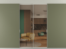 Перегородка Формато внутри проёма скрытое крепление в потолок 2 створки