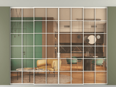 Перегородка Formato внутри проёма скрытое крепление в потолок 4 створки