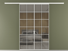 Перегородка Formato вдоль стены 2 створки