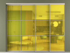 Перегородка Формато внутри проёма 4 створки с синхронным механизмом