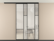 Перегородка Mosaic вдоль стены на потолок 2 створки с синхронным механизмом