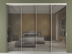 Перегородка Формато внутри проёма 4 створки с синхронным механизмом