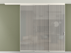 Перегородка Формато вдоль стены на потолок 3 створки с синхронным механизмом