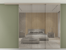 Перегородка Формато вдоль стены на потолок 3 створки с синхронным механизмом