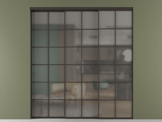 Перегородка Formato внутри проёма 3 створки с синхронным механизмом