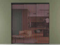 Перегородка Formato внутри проёма 3 створки с синхронным механизмом