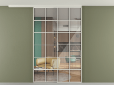 Перегородка Формато вдоль стены на потолок 2 створки с синхронным механизмом