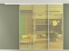 Перегородка Формато вдоль стены на потолок 3 створки с синхронным механизмом