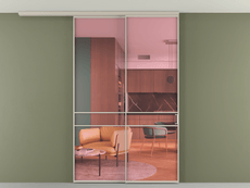 Перегородка Formato вдоль стены на потолок 2 створки с синхронным механизмом