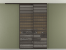 Перегородка Формато вдоль стены на потолок 2 створки с синхронным механизмом