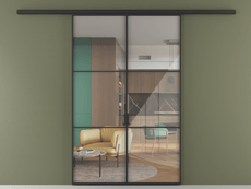 Перегородка Формато вдоль стены 2 створки