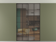 Перегородка Formato внутри проёма скрытое крепление в потолок 2 створки