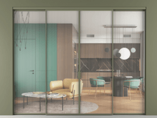 Перегородка Formato внутри проёма 4 створки