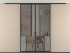 Перегородка Mosaic вдоль стены на потолок двустворчатая