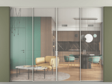 Перегородка Формато внутри проёма скрытое крепление в потолок 4 створки