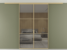 Перегородка Формато вдоль стены на потолок 2 створки