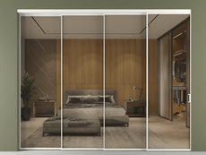 Перегородка Формато внутри проёма 4 створки с синхронным механизмом