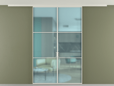 Перегородка Формато вдоль стены на потолок 2 створки