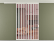 Перегородка Формато вдоль стены на потолок 2 створки с синхронным механизмом