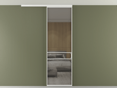 Перегородка Формато вдоль стены на потолок 1 створка