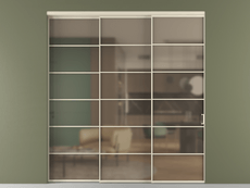 Перегородка Формато внутри проёма 3 створки с синхронным механизмом