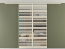 Перегородка Формато вдоль стены на потолок 2 створки