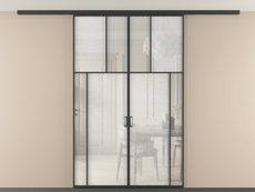 Перегородка Mosaic вдоль стены на потолок двустворчатая