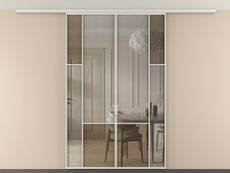 Перегородка Mosaic вдоль стены на потолок 2 створки