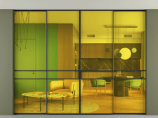 Перегородка Formato внутри проёма скрытое крепление в потолок 4 створки