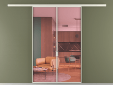 Перегородка Formato вдоль стены 2 створки