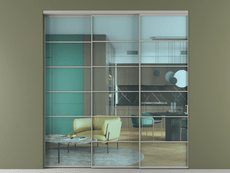 Перегородка Формато внутри проёма 3 створки с синхронным механизмом