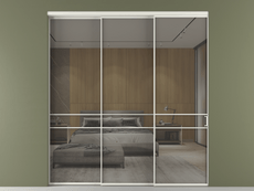 Перегородка Формато внутри проёма 3 створки с синхронным механизмом